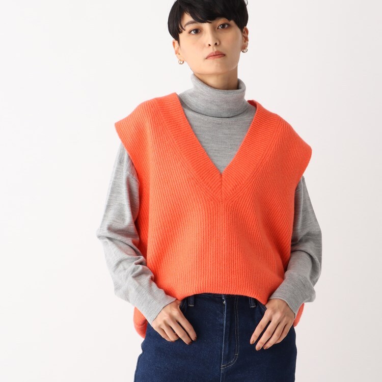 refomed 23aw ミドルゲージVネックジップベスト メンズ