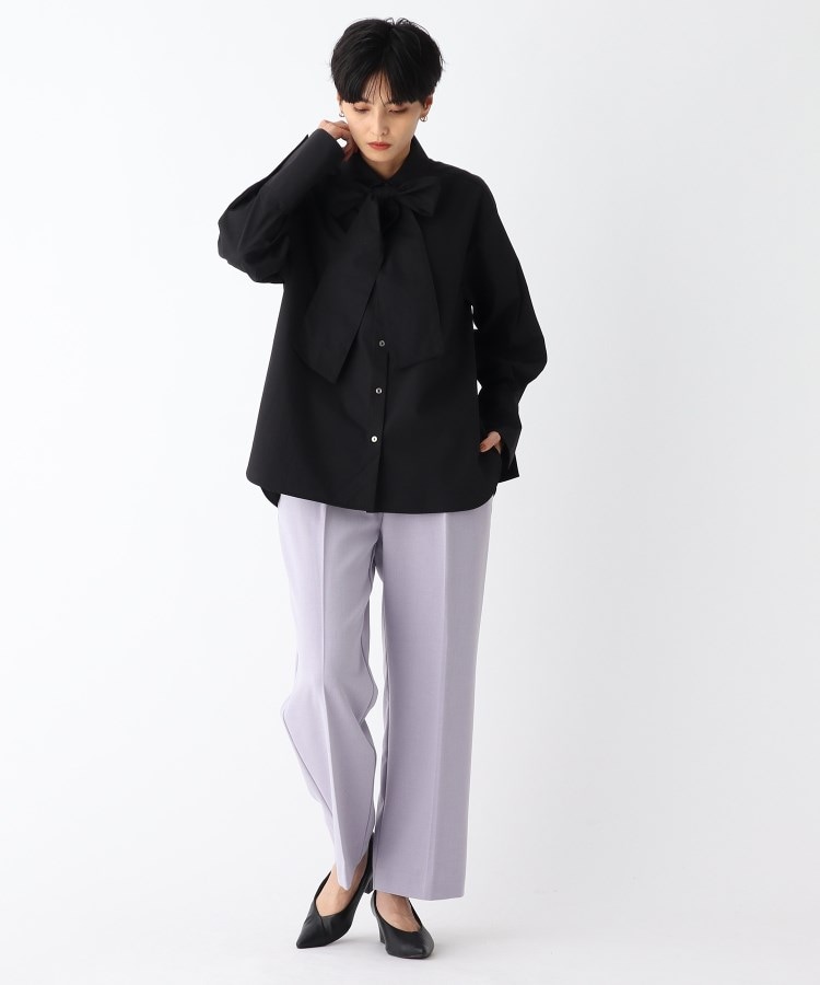 オペークドットクリップ パンツスーツ 上下セット ネイビー M