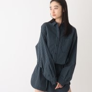 ◇【百々千晴さんコラボ】ストライプオーバーシャツ（シャツ