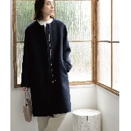 Theory ウール・カシミア ノーカラー ジップアップ コート L