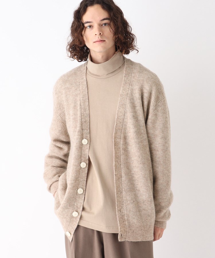 ◇ストレッチモヘヤ混 Vネックカーディガン【UNISEX ◇ストレッチモヘヤ混 Vネックカーディガン【UNISEX