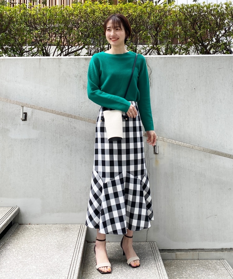 西日本産 Sheller ギンガムストライプマーメイドスカート - 通販