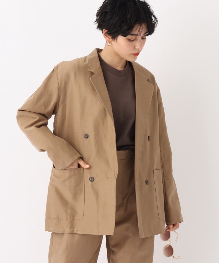◆【JAPAN FABRIC】コットンラミー ダブルブレストジャケット【UNISEX】