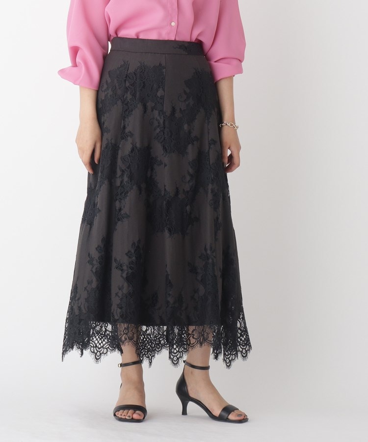 ◇【C】コットンラッセルレースフレアスカート【WEB限定サイズ