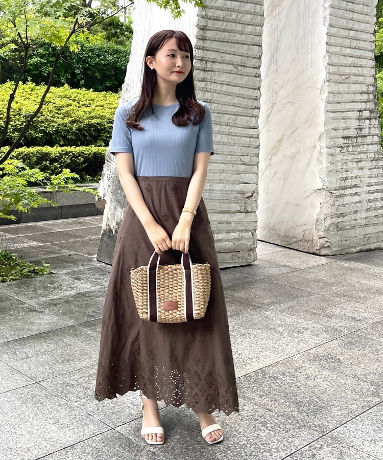 ◇【C】カットワークドッキングワンピース【WEB限定サイズ】(マキシ