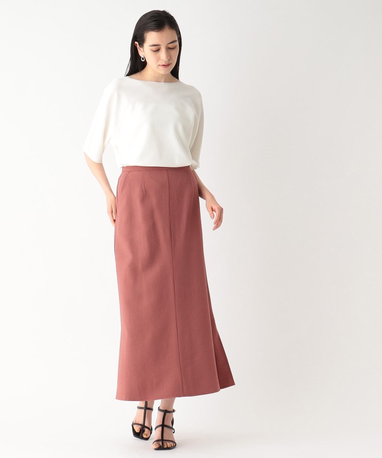 セットアップ対応 落ち感ロングフレアスカート【洗える】(マキシ