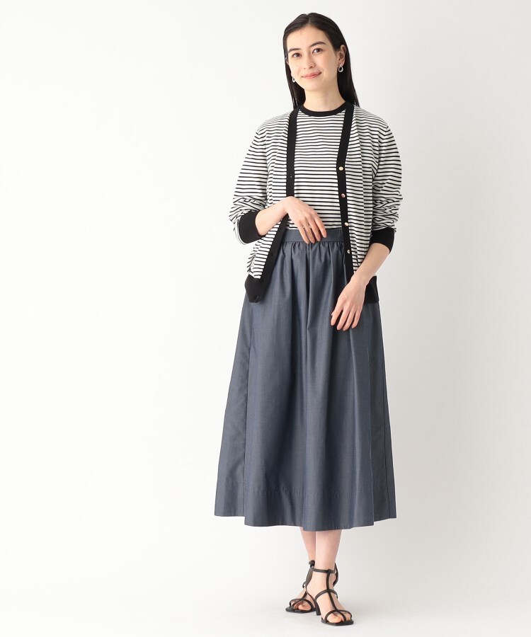 美品 ジルサンダー JIL SANDER ニット スカート ロングスカート フレアスカート コットン シルク ボトムス レディース 32(XS相当) ブラック