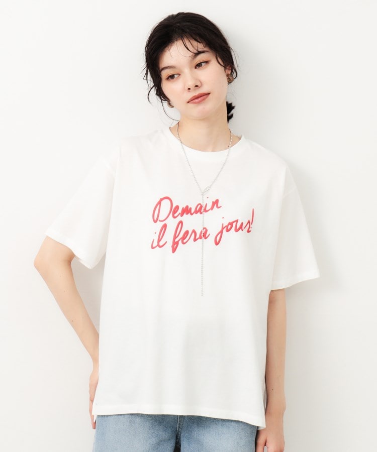 オペークドットクリップ(OPAQUE.CLIP)のリラクシープリントロゴTシャツ【洗濯機洗い可】13