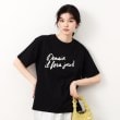 オペークドットクリップ(OPAQUE.CLIP)のリラクシープリントロゴTシャツ【洗濯機洗い可】 ブラック(019)