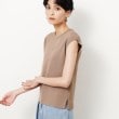 オペークドットクリップ(OPAQUE.CLIP)のクルーネックフレンチスリーブニット【洗濯機洗い可】1