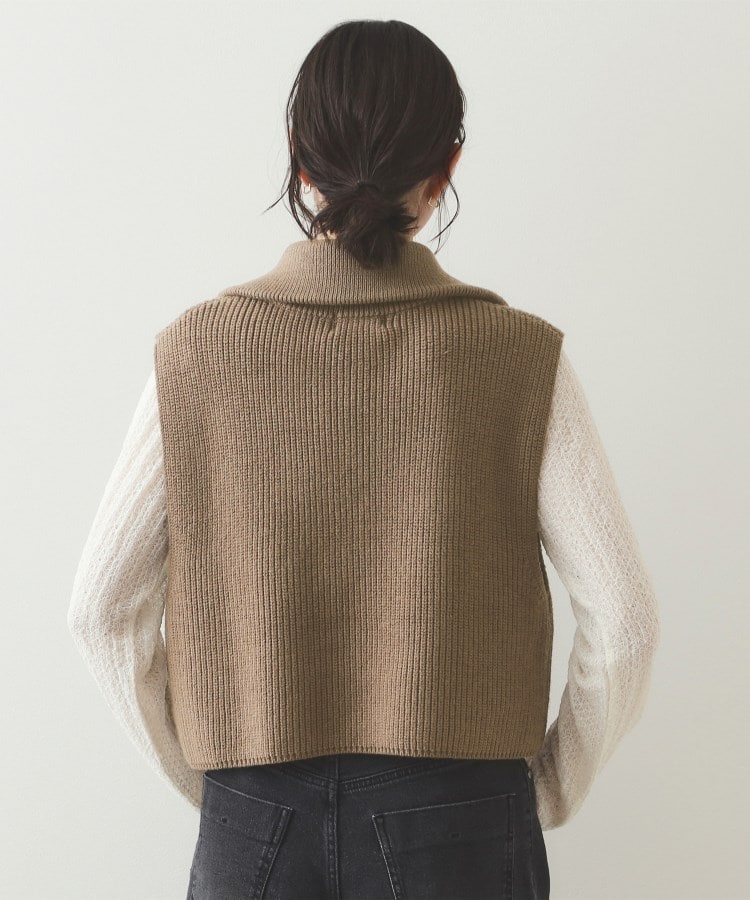 CLASSY掲載》ハーフZIPニットベスト【洗濯機洗い可】(ニット CLASSY掲載》ハーフZIPニットベスト【洗濯機洗い可】(ニット