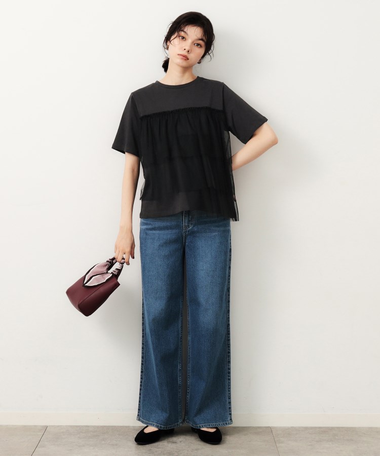 オペークドットクリップ(OPAQUE.CLIP)のチュールドッキングTシャツ【洗濯機洗い可】6