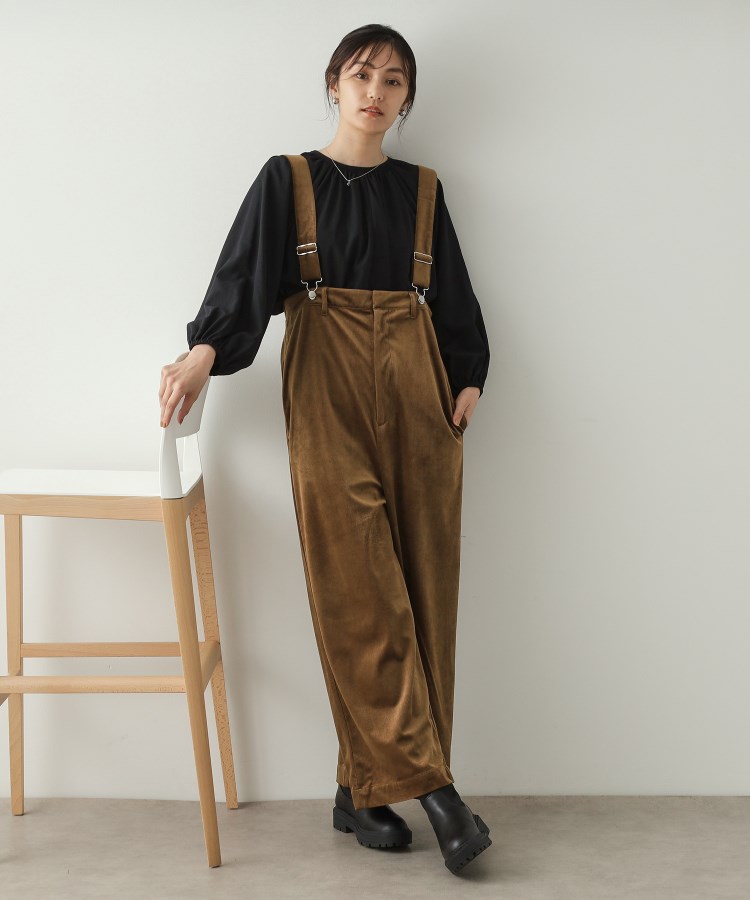 コーデュロイ ワイドサロペット【洗濯機洗い可