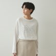 オペークドットクリップ(OPAQUE.CLIP)の箔ロゴプリント ロングTシャツ【洗濯機洗い可】 ホワイト(001)