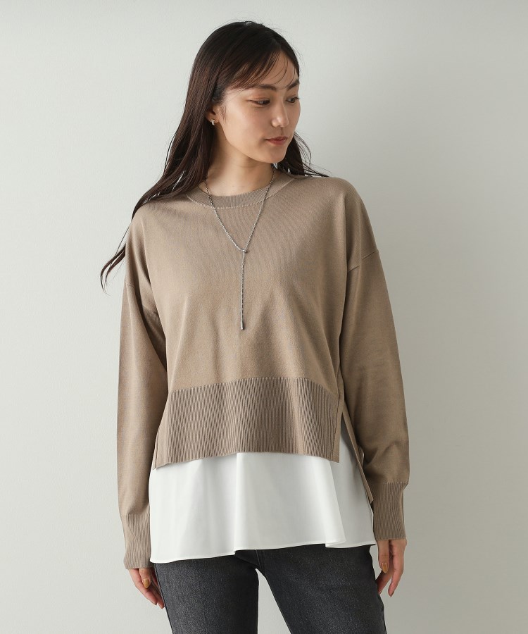 ツインセット》リラクシーニット×ドッキングタンク【洗濯機洗い ツインセット》リラクシーニット×ドッキングタンク【洗濯機洗い