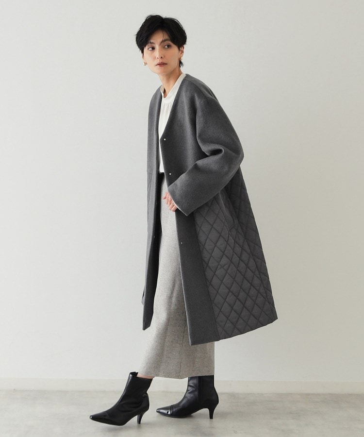S-LLsize》ウールカシミヤブレンド キルティングドッキング S-LLsize》ウールカシミヤブレンド キルティングドッキング