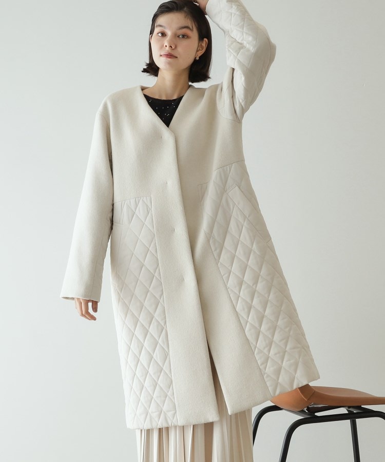 S-LLsize》ウールカシミヤブレンド キルティングドッキング S-LLsize》ウールカシミヤブレンド キルティングドッキング