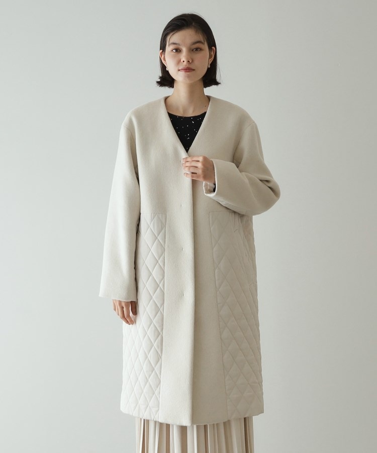 S-LLsize》ウールカシミヤブレンド キルティングドッキング S-LLsize》ウールカシミヤブレンド キルティングドッキング