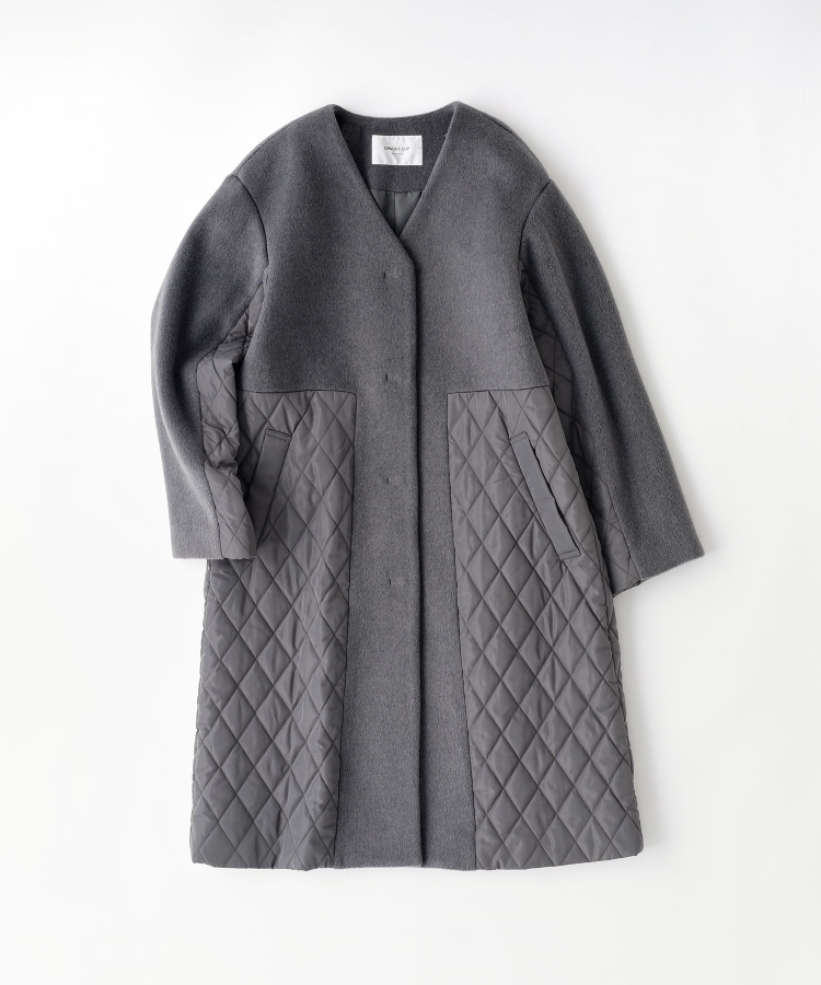 S-LLsize》ウールカシミヤブレンド キルティングドッキング S-LLsize》ウールカシミヤブレンド キルティングドッキング