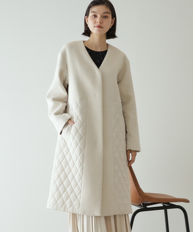 S-LLsize》ウールカシミヤブレンド キルティングドッキング S-LLsize》ウールカシミヤブレンド キルティングドッキング