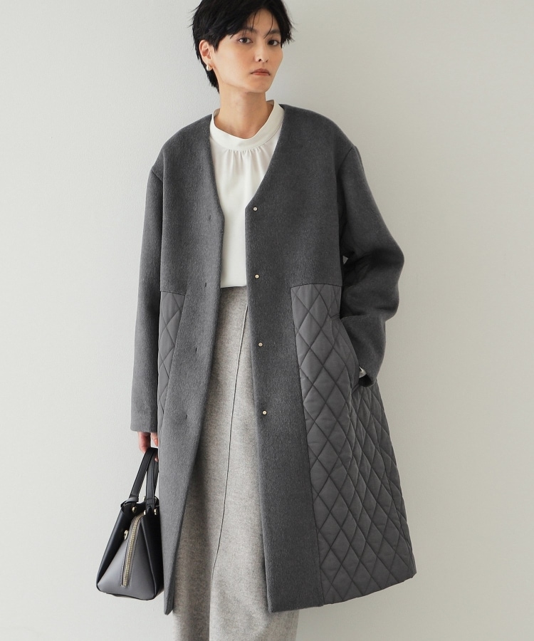 S-LLsize》ウールカシミヤブレンド キルティングドッキング S-LLsize》ウールカシミヤブレンド キルティングドッキング