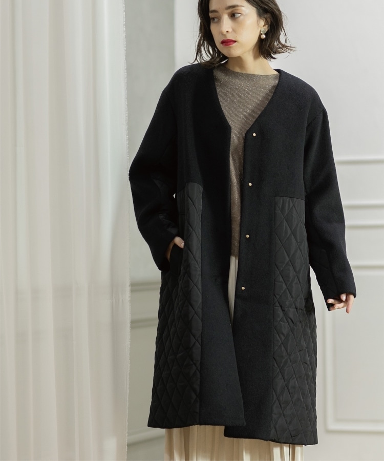 S-LLsize》ウールカシミヤブレンド キルティングドッキング S-LLsize》ウールカシミヤブレンド キルティングドッキング