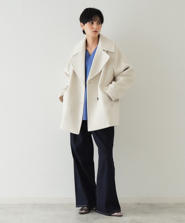 S-LLsize》ウールカシミヤブレンド ミドルピーコート(Pコート S-LLsize》ウールカシミヤブレンド ミドルピーコート(Pコート