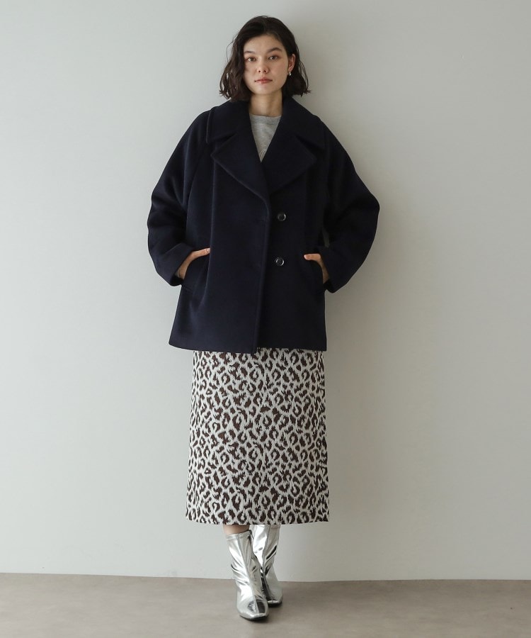 S-LLsize》ウールカシミヤブレンド ミドルピーコート(Pコート S-LLsize》ウールカシミヤブレンド ミドルピーコート(Pコート