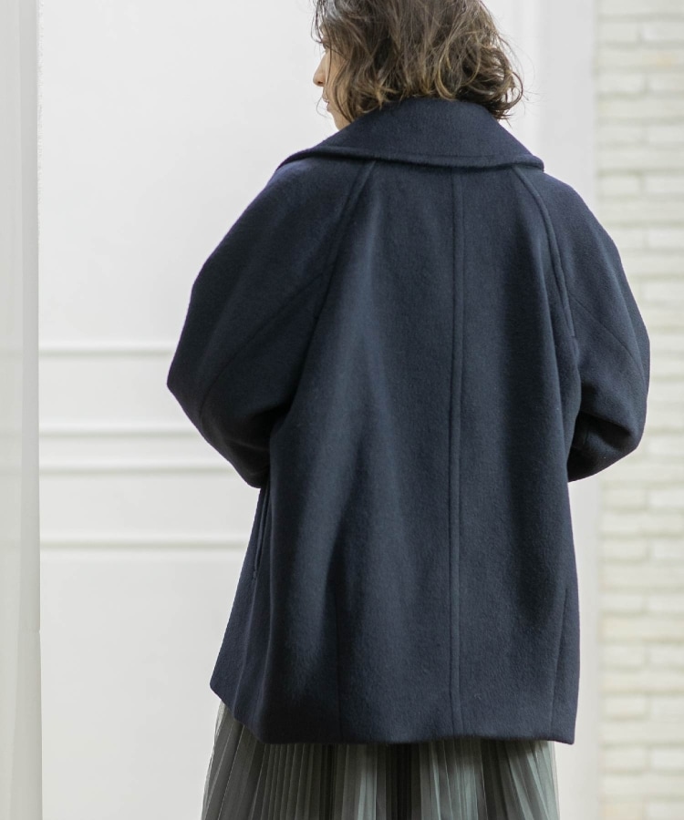 S-LLsize》ウールカシミヤブレンド ミドルピーコート(Pコート S-LLsize》ウールカシミヤブレンド ミドルピーコート(Pコート