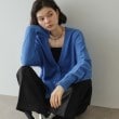 オペークドットクリップ(OPAQUE.CLIP)のアンゴラ混リラクシーVネックニットカーディガン【洗濯機洗い可】 ブルー(092)
