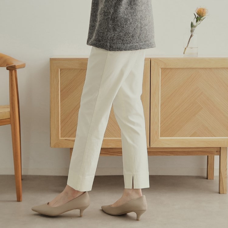 オペークドットクリップ(OPAQUE.CLIP)の《S-LLsize》裏起毛ハイストレッチスティックパンツ【吸湿発熱/洗濯機洗い可】 フルレングスパンツ
