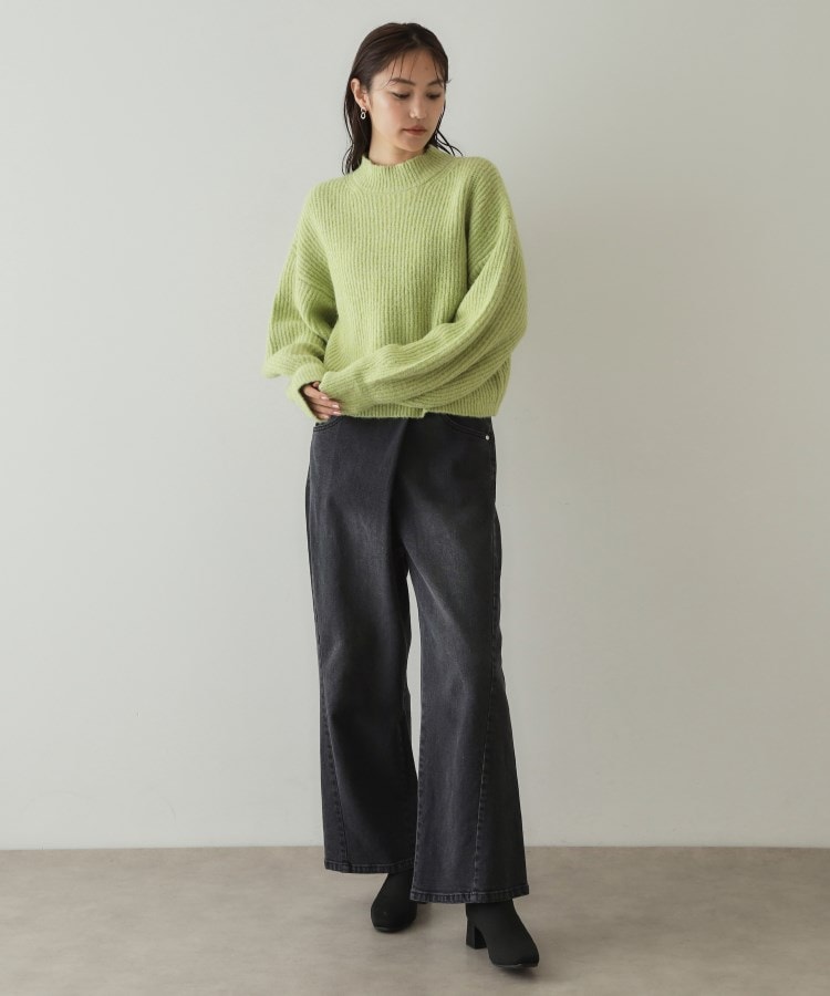 ツインセット》バラクラバ×ハイネックショートニット【洗える ツインセット》バラクラバ×ハイネックショートニット【洗える