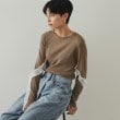 オペークドットクリップ(OPAQUE.CLIP)のチュールフリルスリーブリブニット【洗濯機洗い可】 モカブラウン(542)