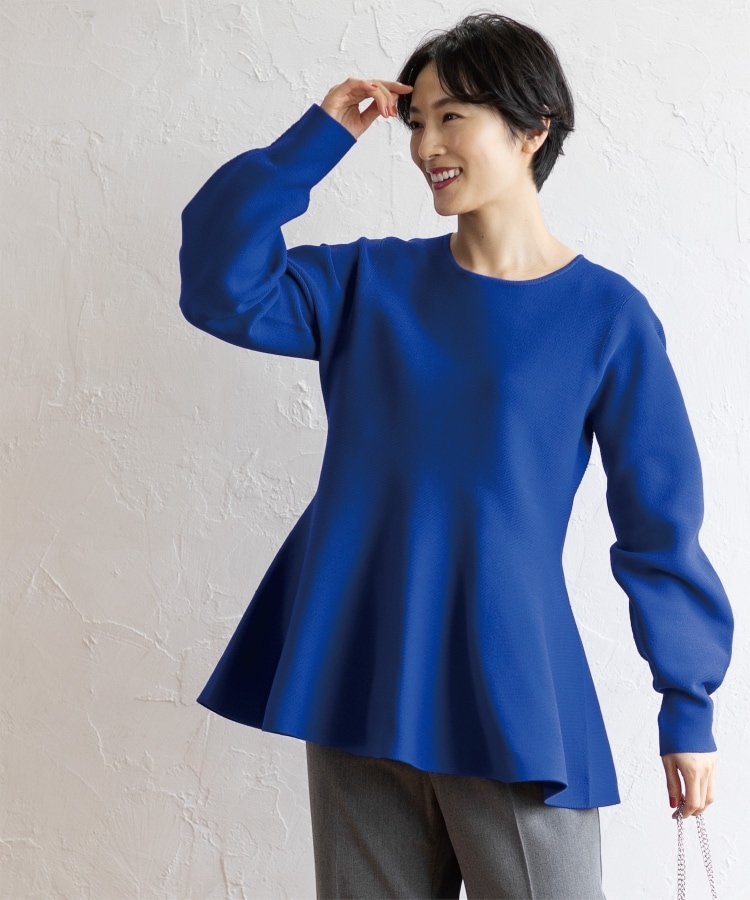 5color》シームレスペプラムニット【洗濯機洗い可】(ニット 5color》シームレスペプラムニット【洗濯機洗い可】(ニット