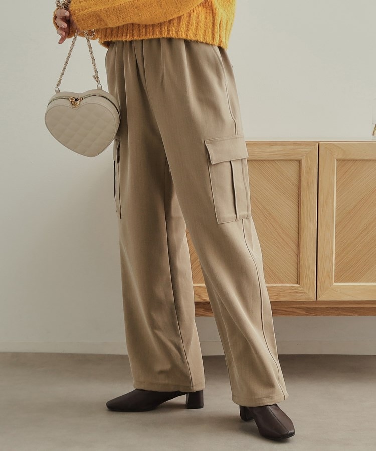ヘリンボーンイージーカーゴパンツ【洗濯機洗い可】(フル ヘリンボーンイージーカーゴパンツ【洗濯機洗い可】(フル