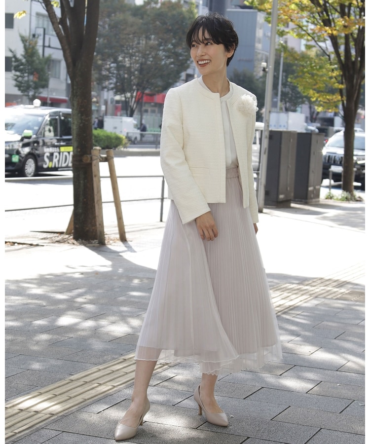 ≪通勤・セレモニー対応≫ チュールプリーツフレアスカート ≪通勤・セレモニー対応≫ チュールプリーツフレアスカート