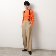 ●日本正規品● ≪ヒルナンデス！で紹介≫ サスペンダー付きワイドパンツ【洗濯 パンツ