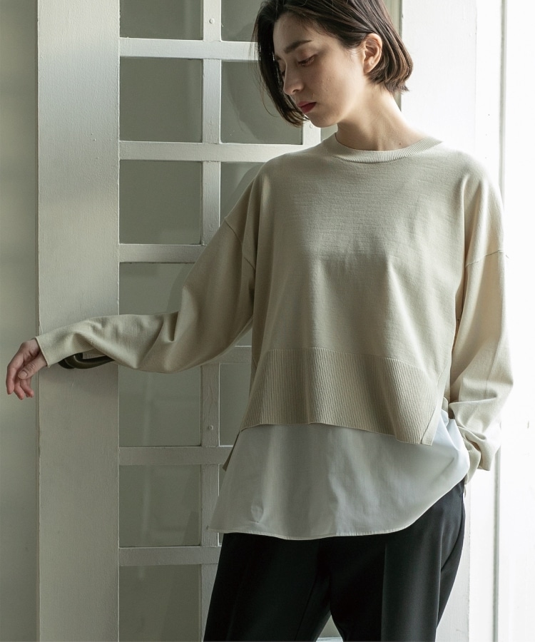≪ツインセット≫ ワイドニット×タンクトップシャツ【洗濯機洗い ≪ツインセット≫ ワイドニット×タンクトップシャツ【洗濯機洗い