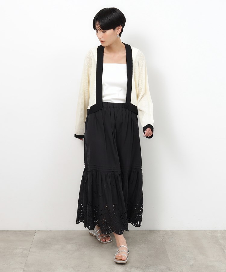 カットワークレースティアードスカート【洗える】(マキシ カットワークレースティアードスカート【洗える】(マキシ