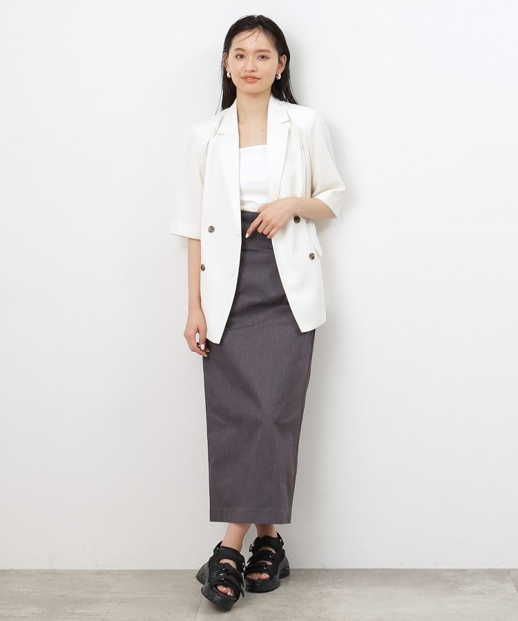 大草直子さんコラボ】ベルト付き5分袖ジャケット(テーラード 大草直子さんコラボ】ベルト付き5分袖ジャケット(テーラード