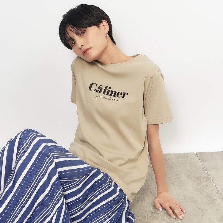 オペークドットクリップ(OPAQUE.CLIP)の刺繍ロゴTシャツ【洗濯機洗い可/接触冷感】 カットソー
