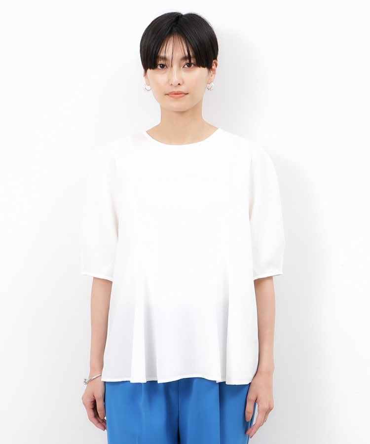 STORY8月号掲載》ストレッチふくれジャカードペプラムブラウス STORY8月号掲載》ストレッチふくれジャカードペプラムブラウス