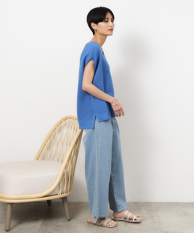 オペークドットクリップ(OPAQUE.CLIP)の≪5color/S-LLsize≫ドライタッチガーターVネックフレンチニット【UVケア/抗ピル/洗濯機洗い可】56