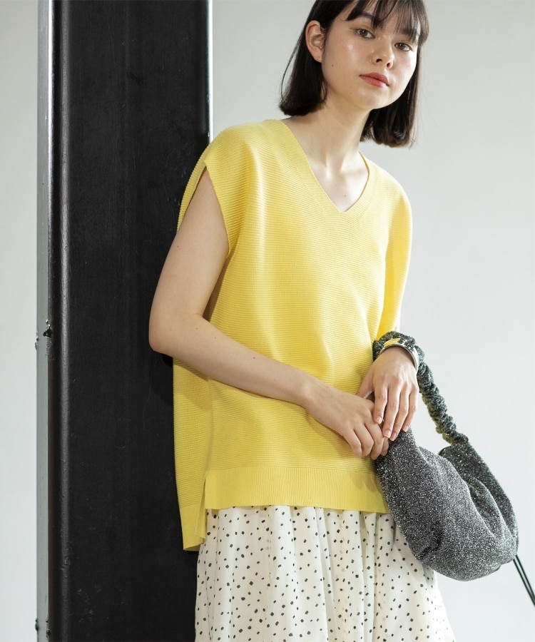 ≪5color/S-LLsize≫ドライタッチガーターVネックフレンチニット ≪5color/S-LLsize≫ドライタッチガーターVネックフレンチニット
