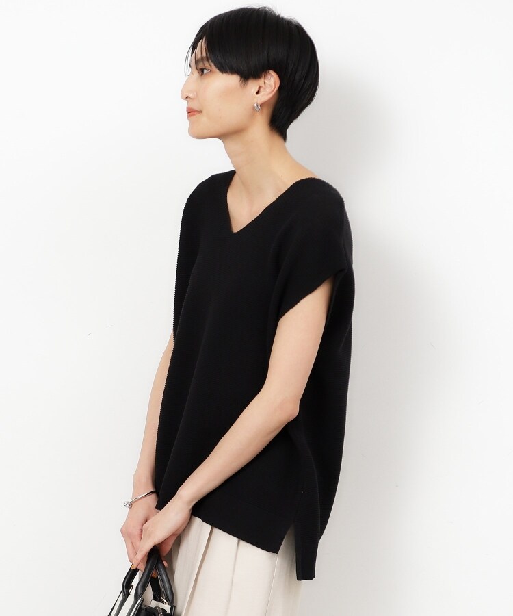 オペークドットクリップ(OPAQUE.CLIP)の≪5color/S-LLsize≫ドライタッチガーターVネックフレンチニット【UVケア/抗ピル/洗濯機洗い可】39