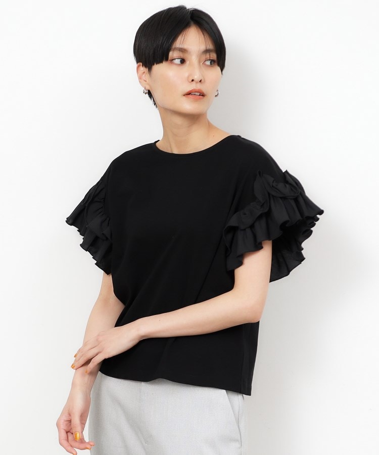 オペークドットクリップ(OPAQUE.CLIP)の《美人百花掲載》フリルドッキングスリーブカットソー【洗濯機洗い可】25