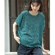 オペークドットクリップ(OPAQUE.CLIP)の《5color/S-LLsize》メッシュ編みリラクシーニット【洗濯機洗い可／抗ピル】 グリーン(022)