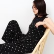 オペークドットクリップ(OPAQUE.CLIP)の《Oggi8月号掲載》ドットプリント 麻混ストレッチキャミサロペット【洗濯機洗い可】 ブラック(119)