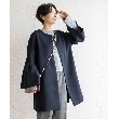 オペークドットクリップ(OPAQUE.CLIP)のフレアスリーブミドルコート【洗える】 ネイビー(094)