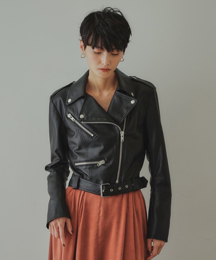 大草直子さんコラボ】ショート丈ライダースジャケット 大草直子さんコラボ】ショート丈ライダースジャケット